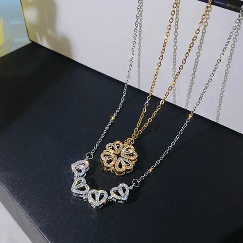 Collana Quadrifoglio Magnetica a Cuore